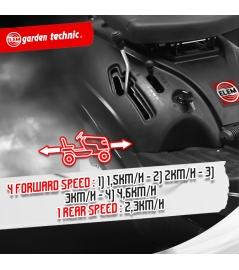 Rider autoporté 196cc - 61 cm - 4 vitesses Bac récolteur 150L