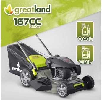 Tondeuse thermique tractée 167CC avec moteur Honda, mulching et éjection latérale  