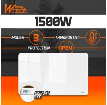 RADIATEUR INERTIE CERAMIQUE 1500W FACADE VERRE