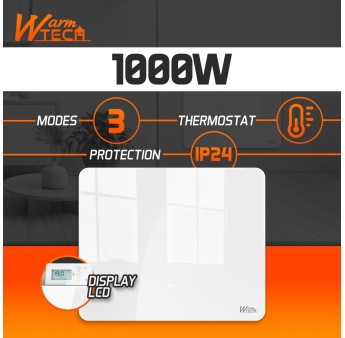 RADIATEUR INERTIE CERAMIQUE 1000W FACADE VERRE