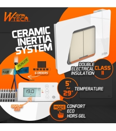 RADIATEUR INERTIE CERAMIQUE 1000W FACADE VERRE