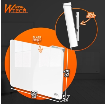 1000W KERAMISCHE TRAAGHEIDSRADIATOR MET GLASFRONT