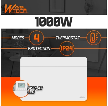 Chauffage électrique mural 1000W – IP24 – fil pilote 6 ordres