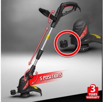 Elektrische grastrimmer 550 W - 30 cm met telescopische steel