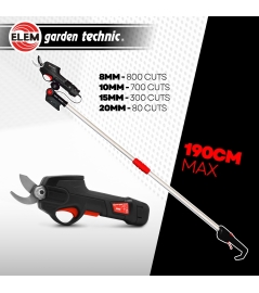 Sécateur rechargeable 7.2V lithium avec perche télescopique