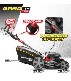 Zelfrijdende benzinemaaier 170,1cc - 50,8cm geleverd met 2 messen + mulching en zij-uitworp