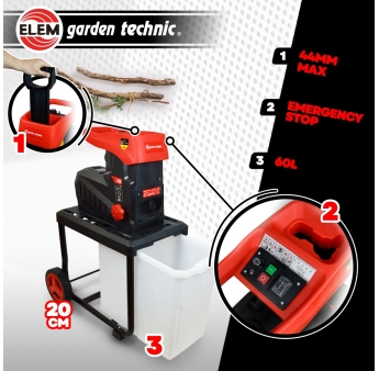 Stille elektrische hakselaar 2800W - 45MM