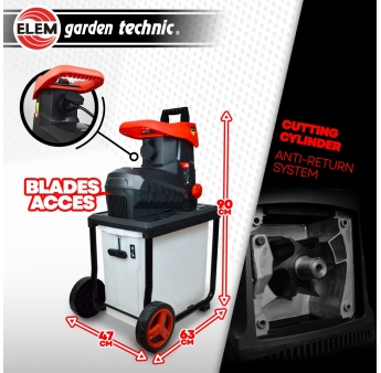 Stille elektrische hakselaar 2800W - 45MM