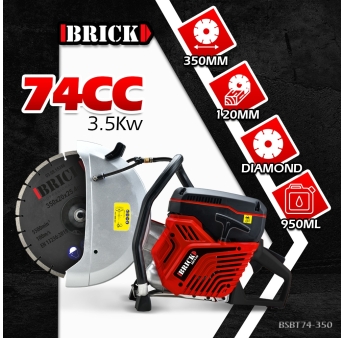 Scie à béton thermique 74cc avec disque diamant 350mm