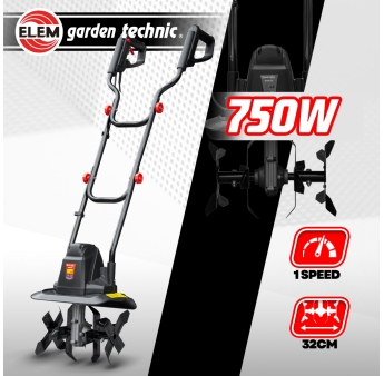 Motobineuse électrique 750W 32cm - 4 Fraises