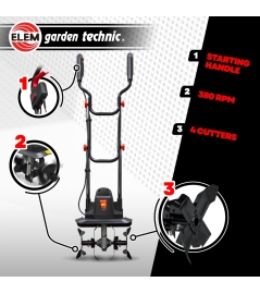 Elektrische motorhak 750 W 32 cm - 4 frezen