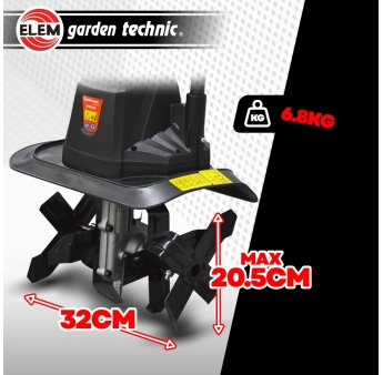 Motobineuse électrique 750W 32cm - 4 Fraises