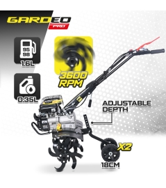 Motoculteur thermique à arbre horizontal 79 CC - 6 fraises – largeur de travail 60cm.