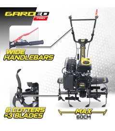 Thermische motorploeg met horizontale as 79 cc - 6 frezen - werkbreedte 60 cm.