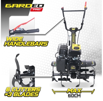 Motoculteur thermique à arbre horizontal 79 CC - 6 fraises – largeur de travail 60cm.