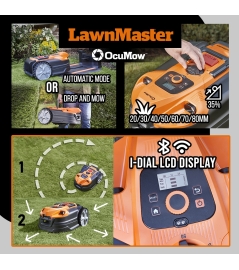 Robot tondeuse autonome 24V sans fil périmétrique avec station de charge - Max 800m²