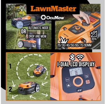 Robot tondeuse autonome 24V sans fil périmétrique avec station de charge - Max 800m²