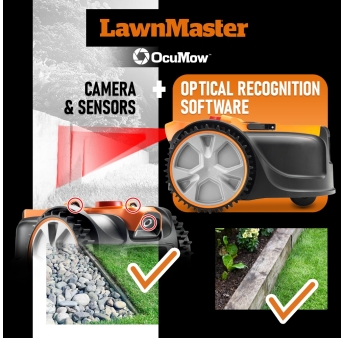 Robot tondeuse autonome 18V sans fil périmétrique avec station de charge et garage - Max 400m²