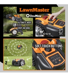 Robot tondeuse autonome 18V sans fil périmétrique avec station de charge et garage - Max 400m²