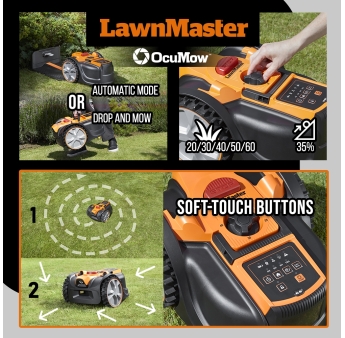 Robot tondeuse autonome 18V sans fil périmétrique avec station de charge et garage - Max 400m²