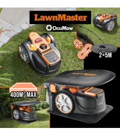 Robot tondeuse autonome 18V sans fil périmétrique avec station de charge et garage - Max 400m²