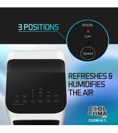 Rafraichisseur d'air 80W - 6L avec télécommande