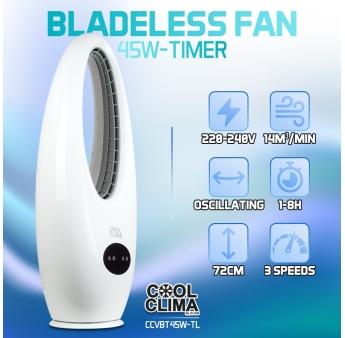 Ventilateur oscillant sans pales 45W avec télécommande