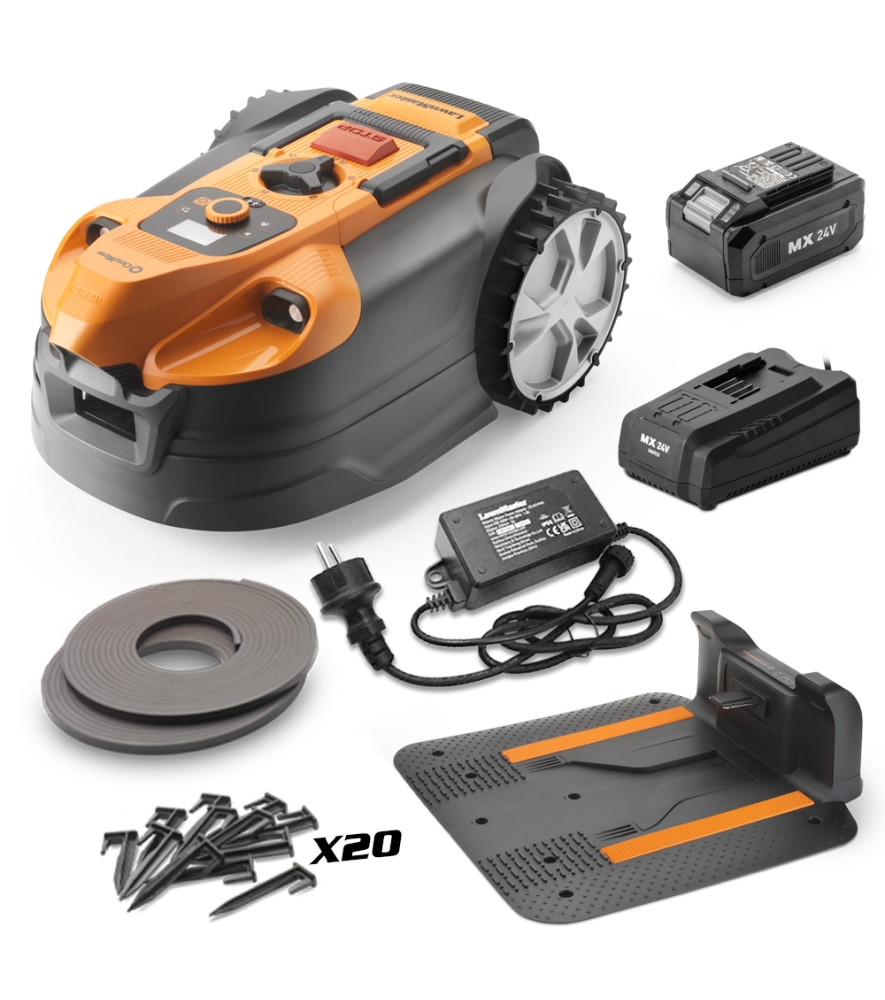 Robot tondeuse autonome 24V sans fil périmétrique avec station de charge - Max 600m²