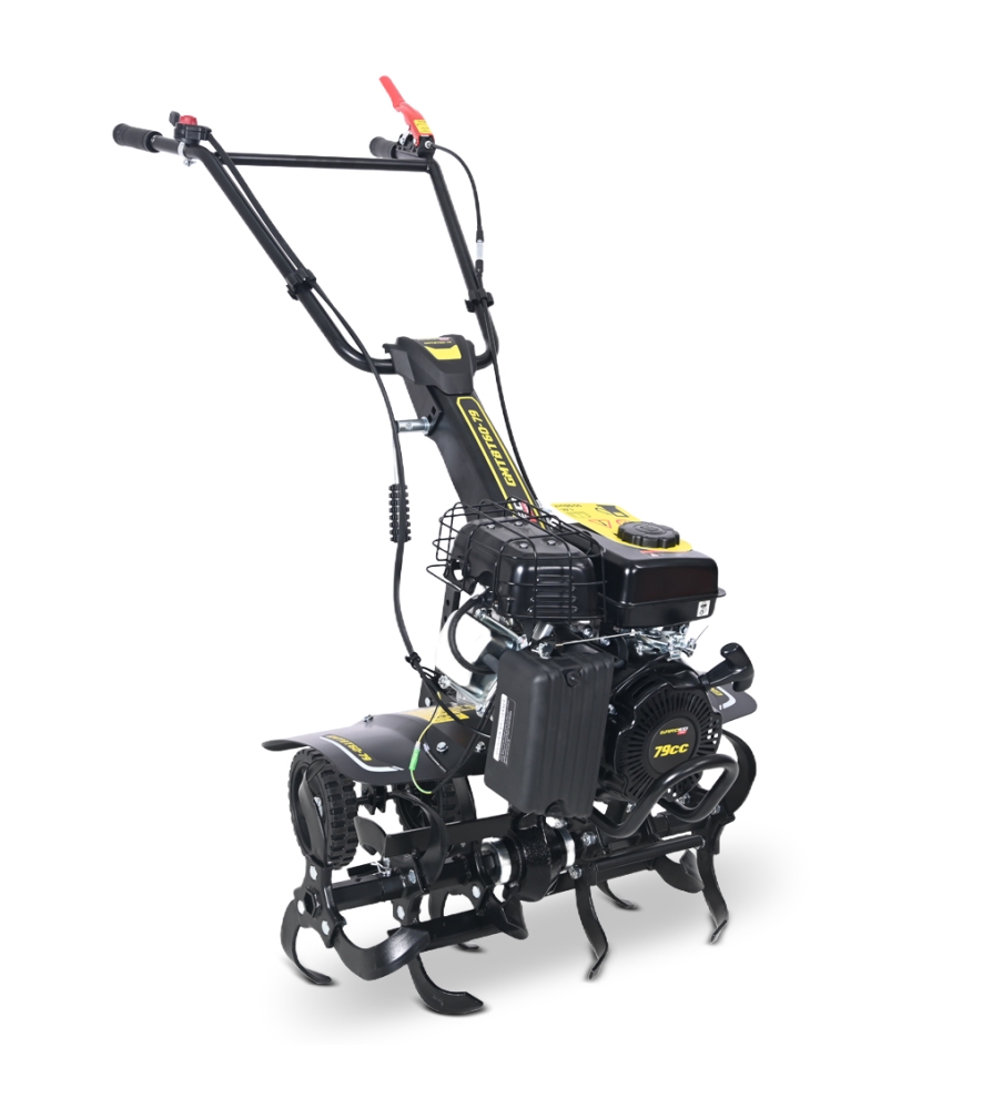 Motoculteur thermique à arbre horizontal 79 CC - 6 fraises – largeur de travail 60cm.