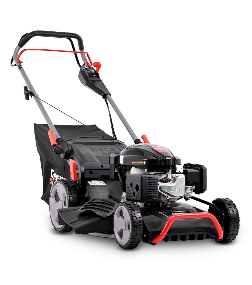 Tondeuse thermique tractée 196CC, mulching et éjection latérale 