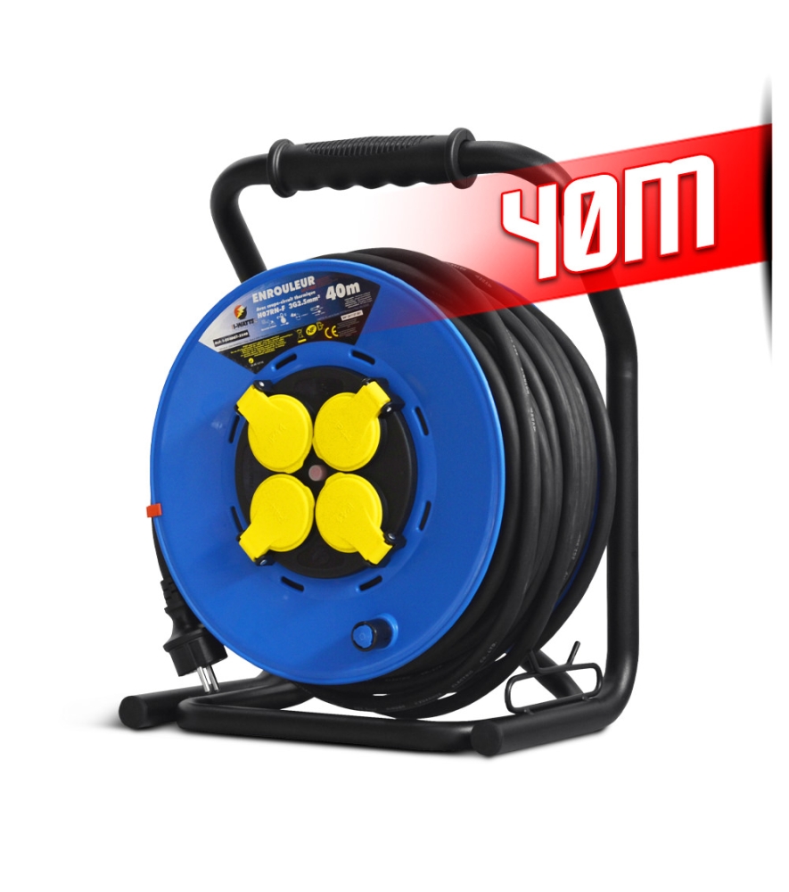 Enrouleur 4 prises-h07rn-3g2.5MM²-40M