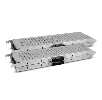 Set van 2 opvouwbare oprijplaten van gegalvaniseerd staal 160cm - Maximale belasting 500 kg/paar