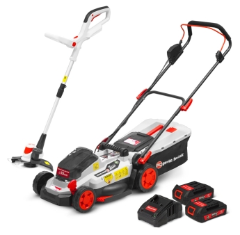 Oplaadbare maaier en grasmaaier 20V max + 2 accu's
