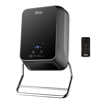 Radiateur soufflant mural sèche serviettes 2000W avec façade en verre