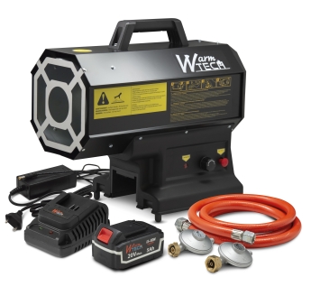 Canon à chaleur au gaz réglable de 9 à 20KW et fonctionnant sur batterie ou sur secteur