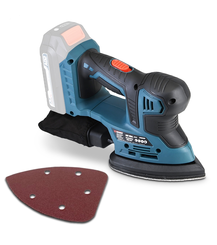 Driehoekige schuurmachine 20V max, geleverd zonder accu en oplader