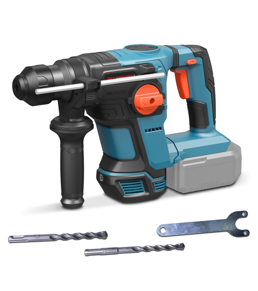 Marteau perforateur sans fil 20V – 4 joules avec moteur brushless livré sans batterie ni chargeur