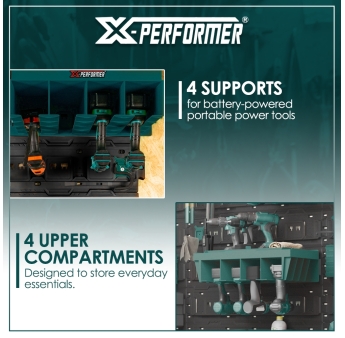 Etagère murale multifonctions compatible avec le concept rangement X-Performer