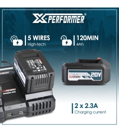 STARTER KIT - 2X BAT 4A + CHARGEUR DOUBLE 2X2,3A