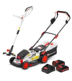 Oplaadbare maaier en grasmaaier 20V max + 2 accu's