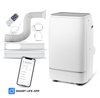12000BTU - 3,5KW omkeerbare mobiele airconditioner met afstandsbediening en Wi-Fi-functie 