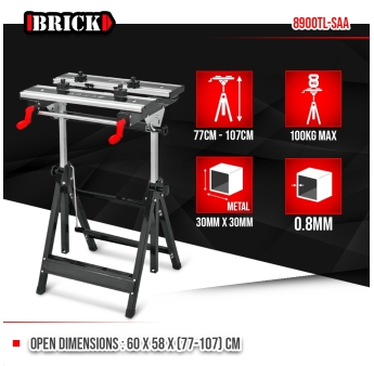 Etabli télescopique métallique 60 x 58 x 77cm - Charge max 100kg