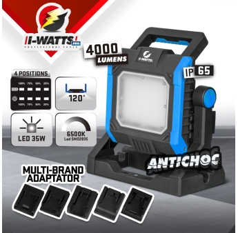 SPOT LED RECHARGEABLE 35W-4000LM SS BAT