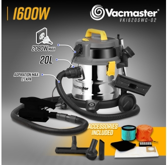 ASPIRATEUR EAU/POUSS. 1600W INOX