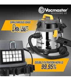 ASPIRATEUR EAU/POUSS. 1600W INOX