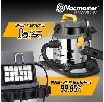 ASPIRATEUR EAU/POUSS. 1600W INOX