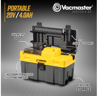 ZUIGER OP BATTERIJ 20V - 15L
