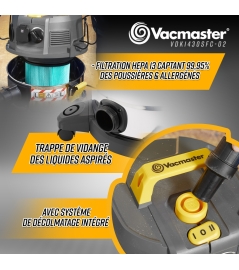 ASPIRATEUR EAU/POUSS. 1400W 30L INOX