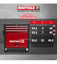 Servante d'atelier 3 tiroirs + espace de rangement + accessoires
