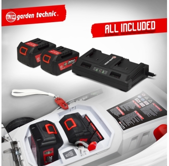 Tondeuse rechargeable 40V (2x20V)  4Ah - 37 cm avec chargeur double 